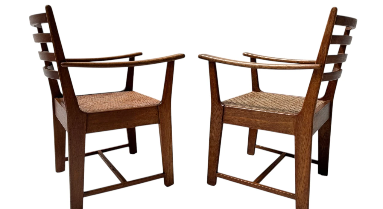 Two Modernist Art Deco Armchairs by Bas van Pelt for My Home, 1930s
